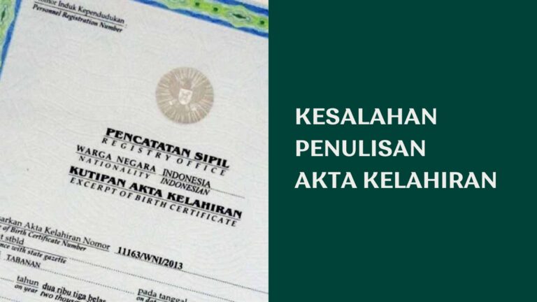 Kesalahan Penulisan Akta Kelahiran