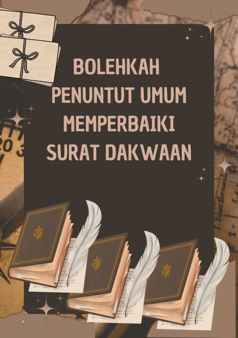 BOLEHKAH PENUNTUT UMUM MEMPERBAIKI SURAT DAKWAAN ???